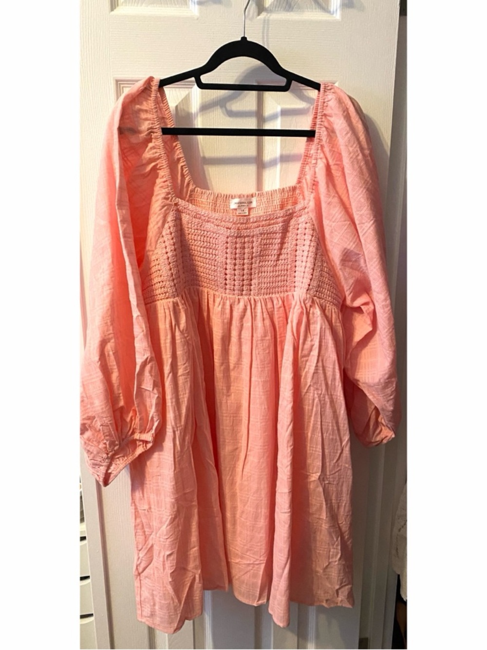 ChicSoul- Women’s Smocked Babydoll Dress in Dusty Rose 1x plus